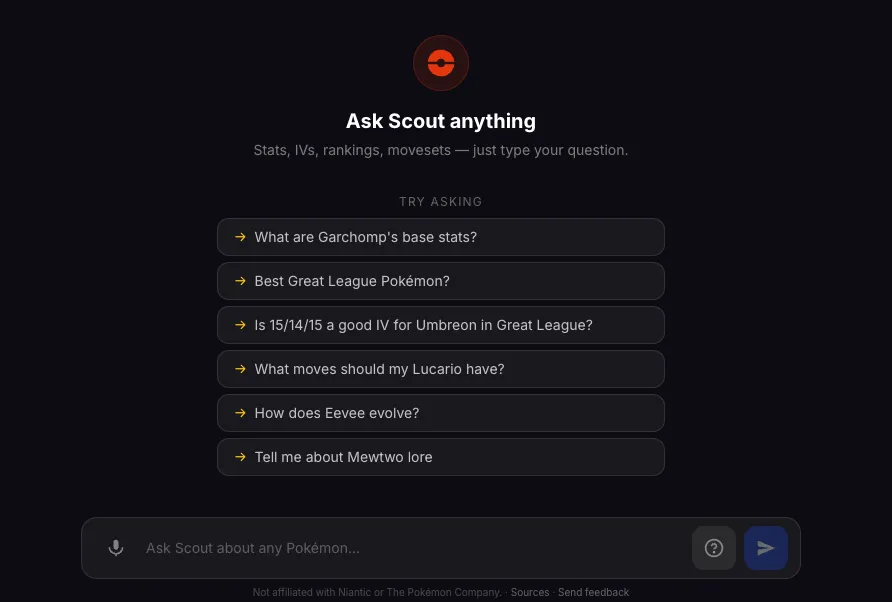 ScoutDex voice scouting interface